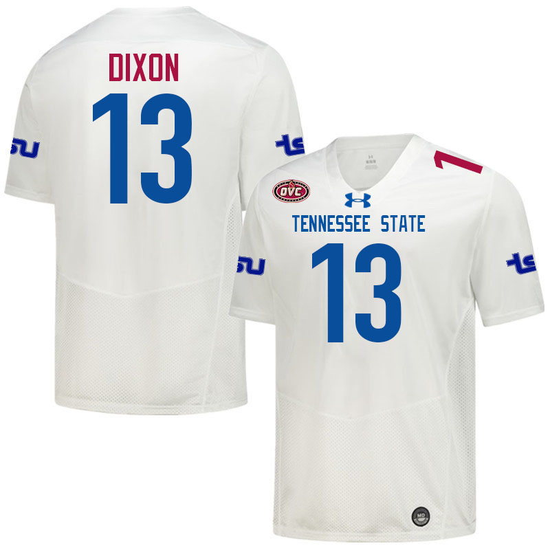 Tennessee State Tigers #13 Dominique Dixon College Football Jerseys,Uniforms-White